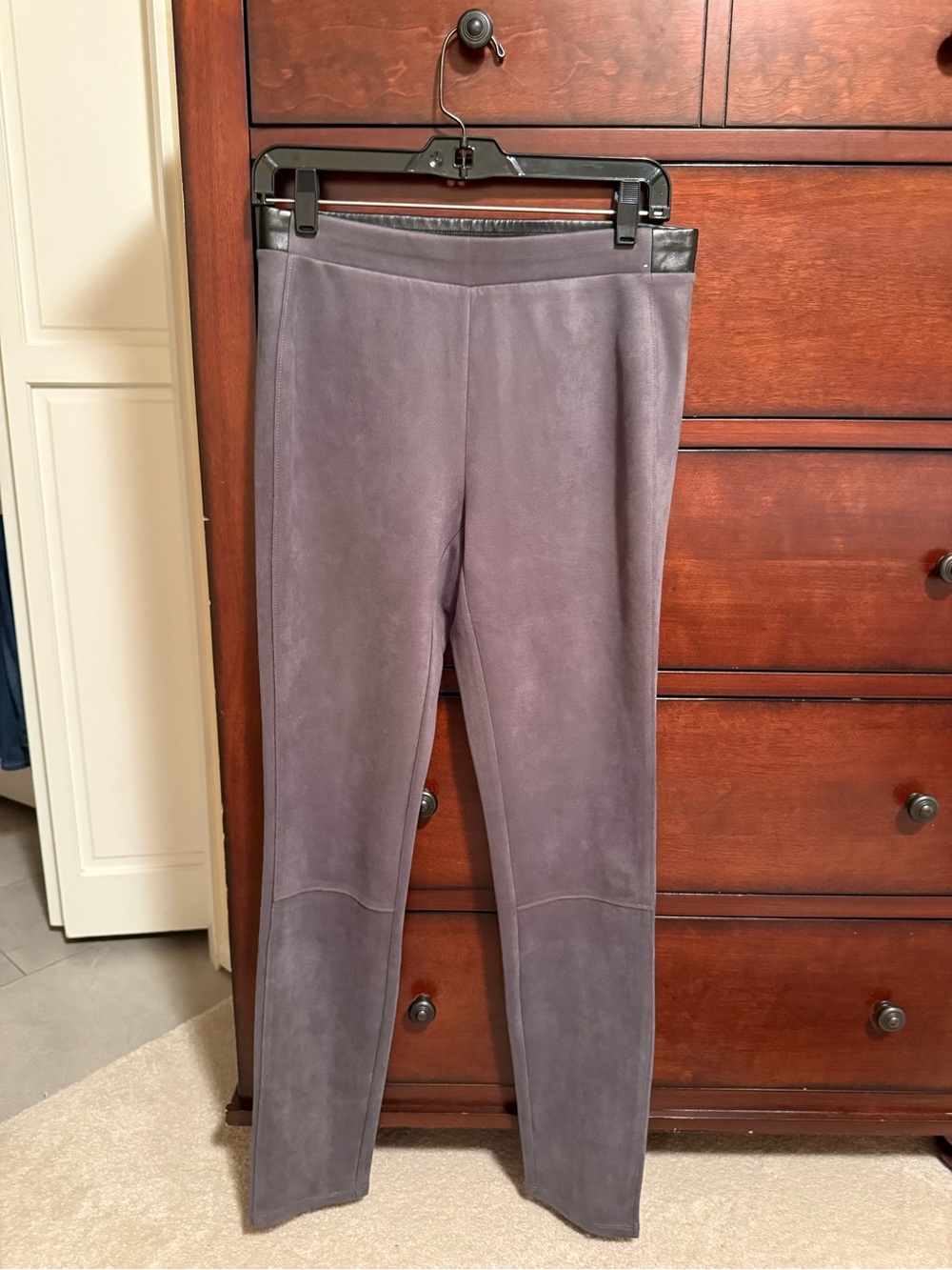 White House Black Market Gray Suede-Look Leggings